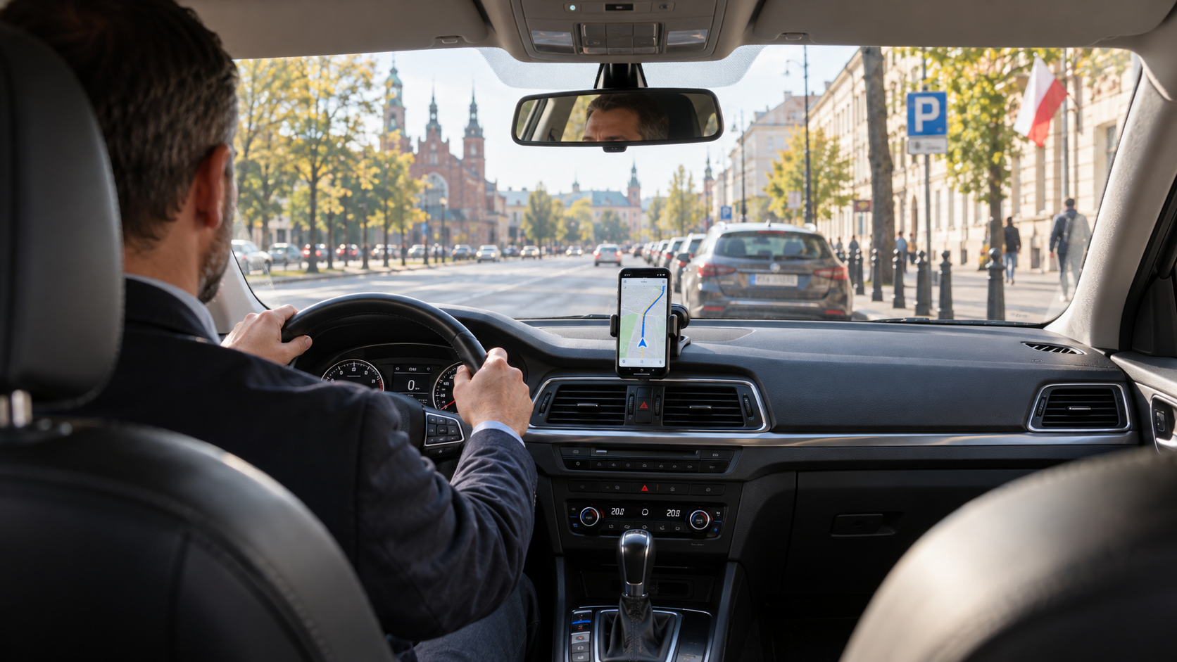 Telefon w uchwycie podczas kursu taxi co wolno kierowcy?
